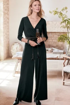 Soft Surroundings Dresses|Jumpsuits|3/4 Sleeve Penelope Jumpsuit Black
