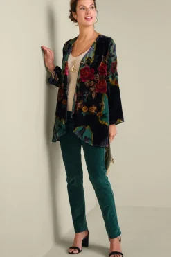 Soft Surroundings Toppers|Aaliyah Floral Velvet Topper SecretGardenBurnout