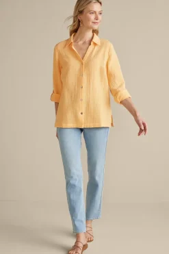 Soft Surroundings Tops|Addison Gauze Big Shirt