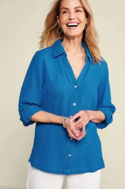 Soft Surroundings Tops|Addison Gauze Big Shirt