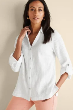 Soft Surroundings Tops|Addison Gauze Big Shirt