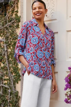 Soft Surroundings Tops|Addison Gauze Big Shirt