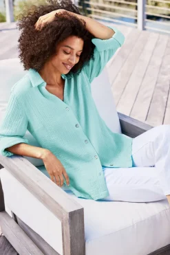 Soft Surroundings Tops|Addison Gauze Big Shirt