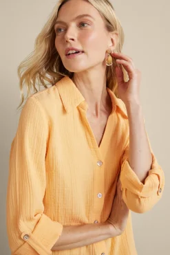 Soft Surroundings Tops|Addison Gauze Big Shirt