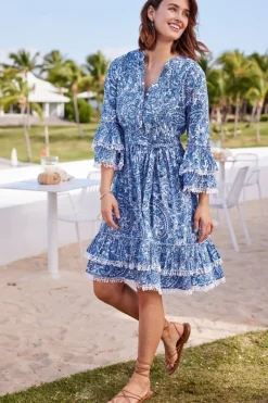 Soft Surroundings Dresses|Adeline Short Dress SpringPaisleyChambray