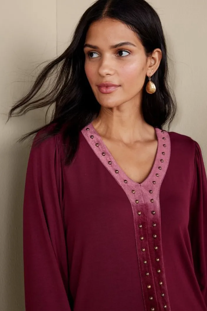 Soft Surroundings Tops|Adornment Top Cabernet