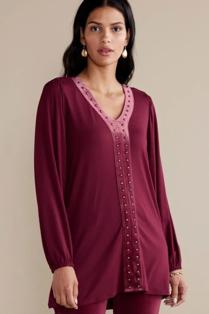 Soft Surroundings Tops|Adornment Top Cabernet