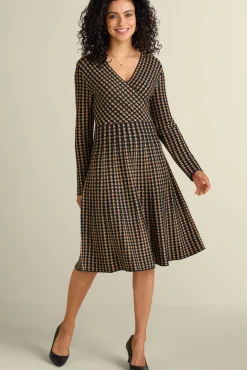 Soft Surroundings Dresses|Aida Surplice Dress Hazelnut