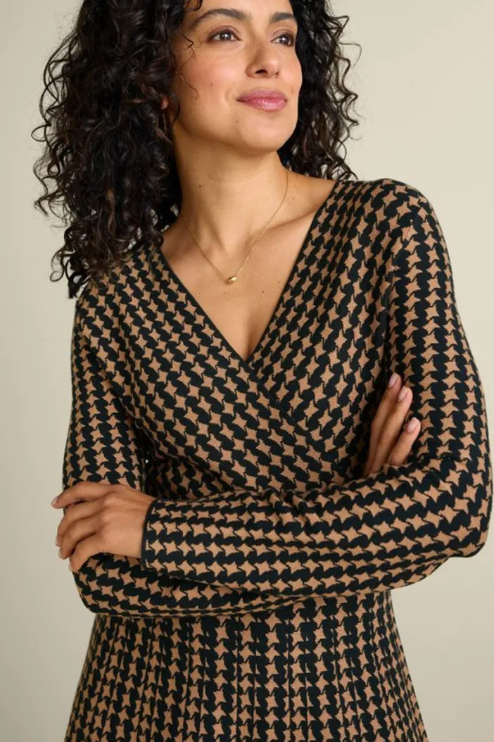 Soft Surroundings Dresses|Aida Surplice Dress Hazelnut