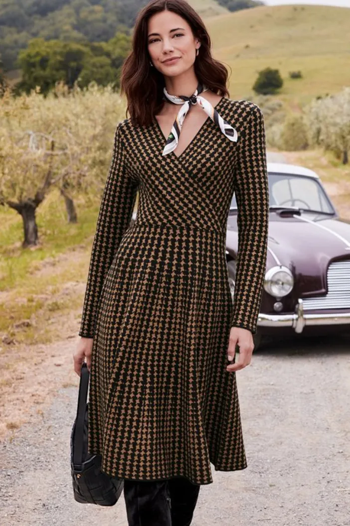 Soft Surroundings Dresses|Aida Surplice Dress Hazelnut