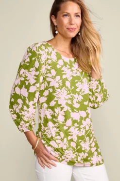 Soft Surroundings Tops|Tunics & Leggings|Ainsley Linen Blend Tunic InkBloomsGreen