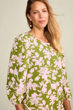 Soft Surroundings Tops|Tunics & Leggings|Ainsley Linen Blend Tunic InkBloomsGreen