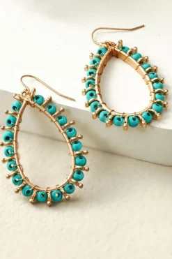 Soft Surroundings Jewelry|Earrings|Alea Beaded Hoop Earrings Turquoise