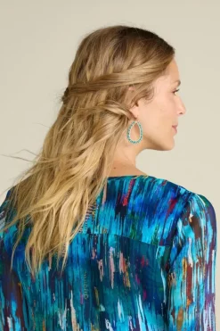 Soft Surroundings Jewelry|Earrings|Alea Beaded Hoop Earrings Turquoise