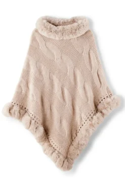 Soft Surroundings Scarves & Wraps|Alexi Cable Knit Poncho Oatmeal