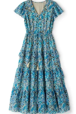 Soft Surroundings Dresses|Aleyah Maxi Dress PaisleyIkatOvercast