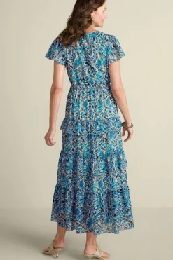 Soft Surroundings Dresses|Aleyah Maxi Dress PaisleyIkatOvercast