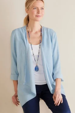 Soft Surroundings Toppers|Jackets & Coats|Alicante Tencel™ Topper LightChambray