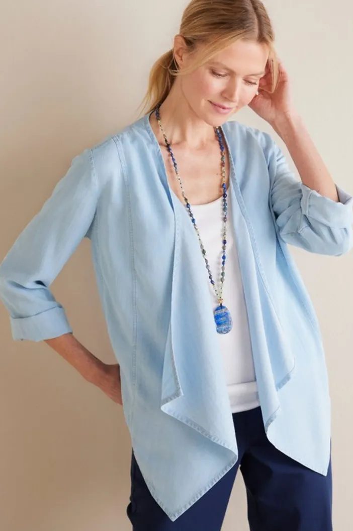 Soft Surroundings Toppers|Jackets & Coats|Alicante Tencel™ Topper LightChambray
