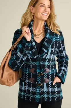Soft Surroundings Tops|Sweaters & Cardigans|Alpine Plaid Sweater Coat NaturallyFallPlaid