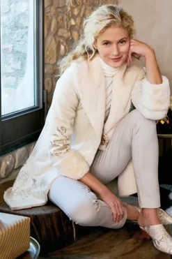 Soft Surroundings Jackets & Coats|Anastasia Faux Shearling Coat Cream