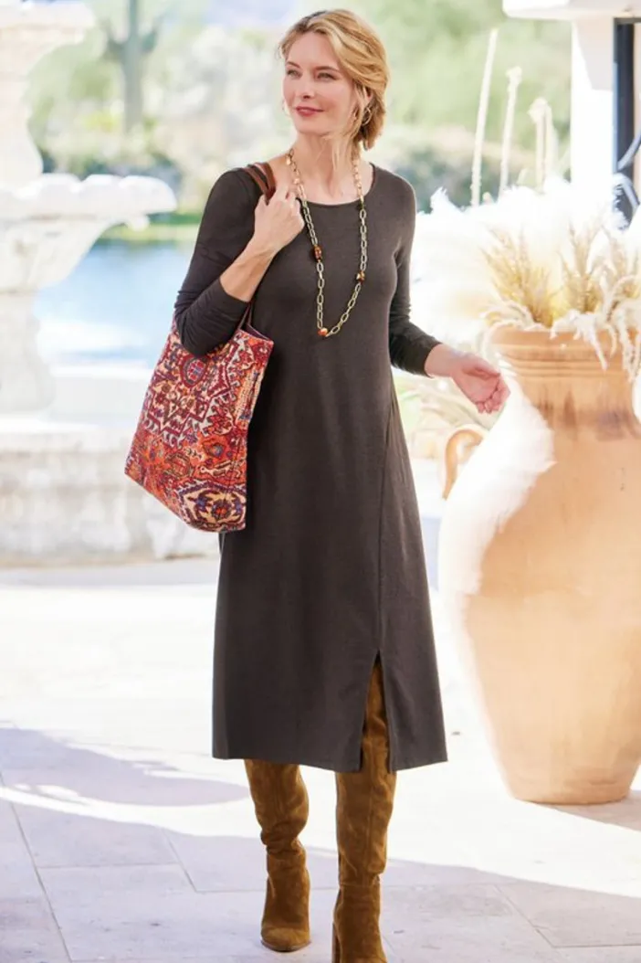 Soft Surroundings Dresses|Annette Dress EspressoHeather