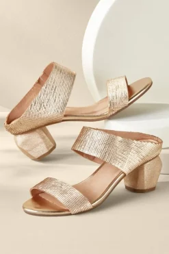 Soft Surroundings Shoes|Antelope Amelia Textured Sandal Gold
