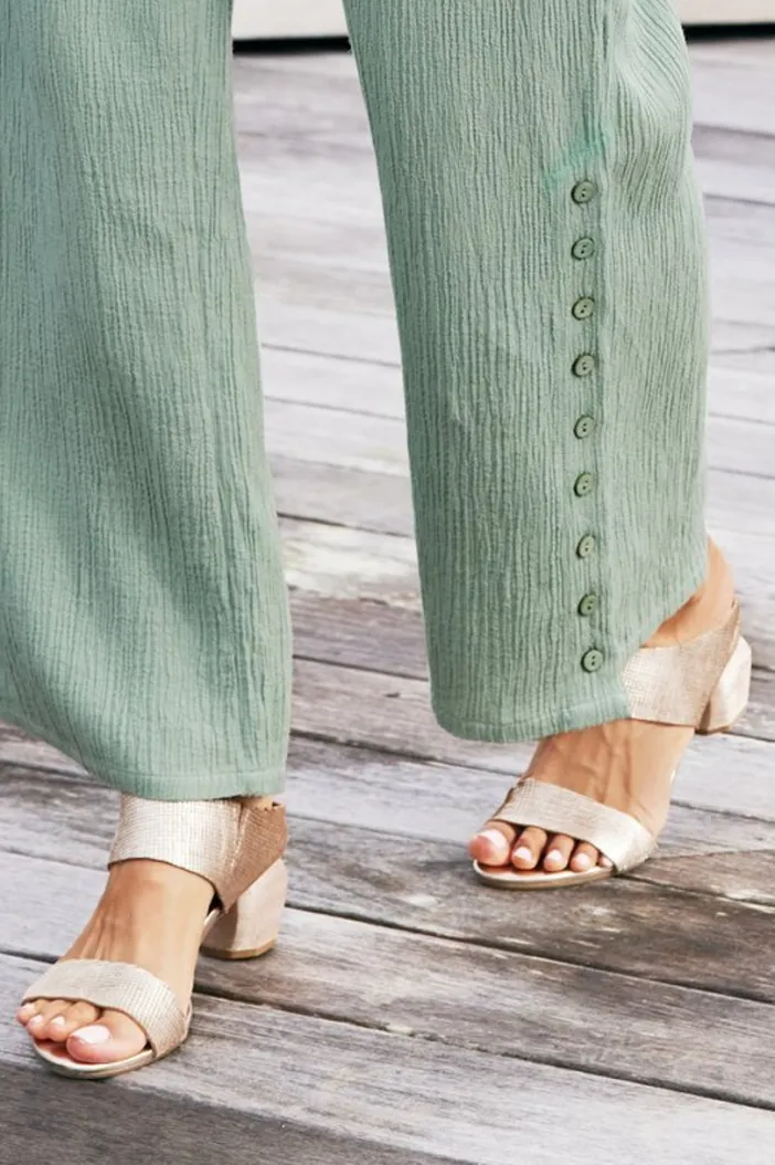 Soft Surroundings Shoes|Antelope Amelia Textured Sandal Gold