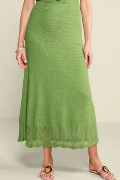 Soft Surroundings Skirts|April Crochet Sweater Skirt PiquantGreen