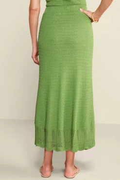 Soft Surroundings Skirts|April Crochet Sweater Skirt PiquantGreen
