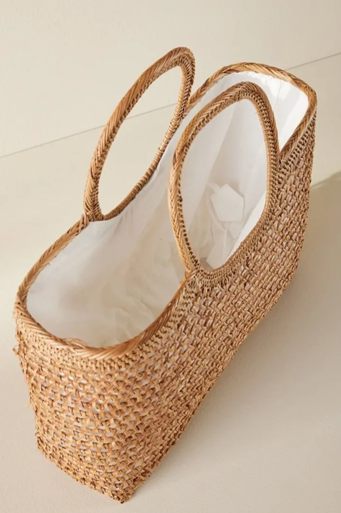 Soft Surroundings Handbags|April Woven Bag Tan