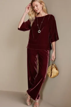 Soft Surroundings Pants|Aria Velvet Wide Leg Pants