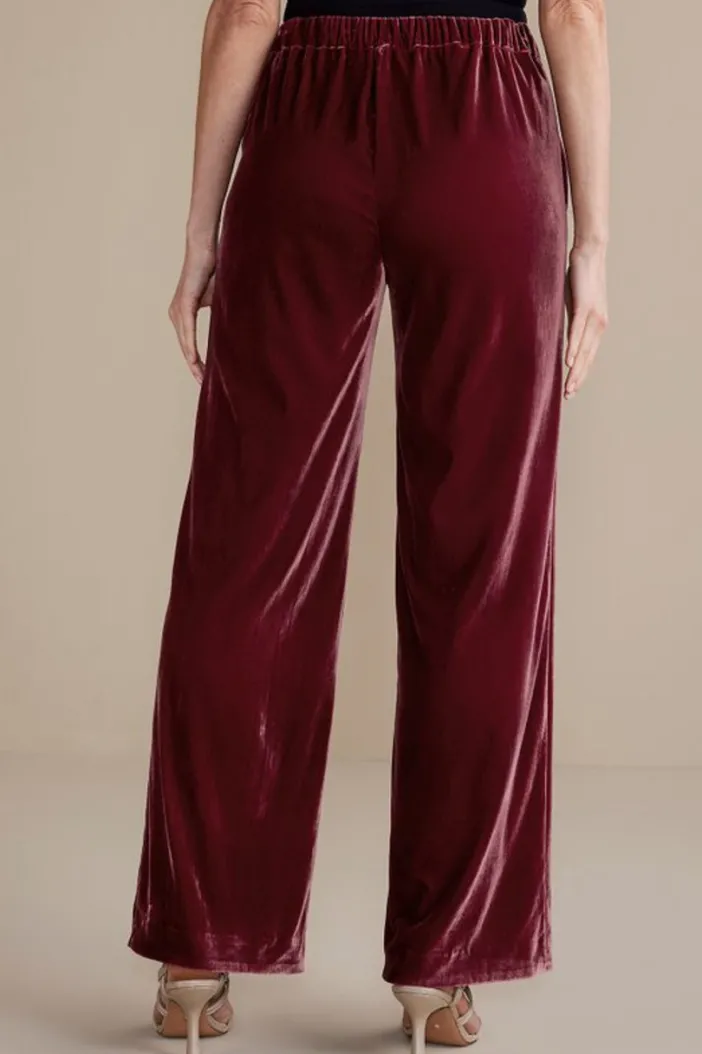 Soft Surroundings Pants|Aria Velvet Wide Leg Pants