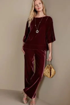 Soft Surroundings Pants|Aria Velvet Wide Leg Pants