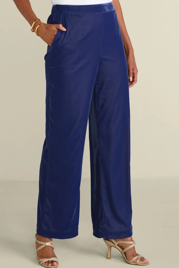 Soft Surroundings Pants|Aria Velvet Wide Leg Pants