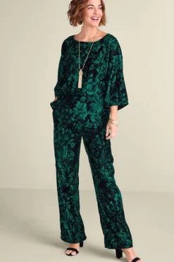 Soft Surroundings Pants|Aria Velvet Wide Leg Pants