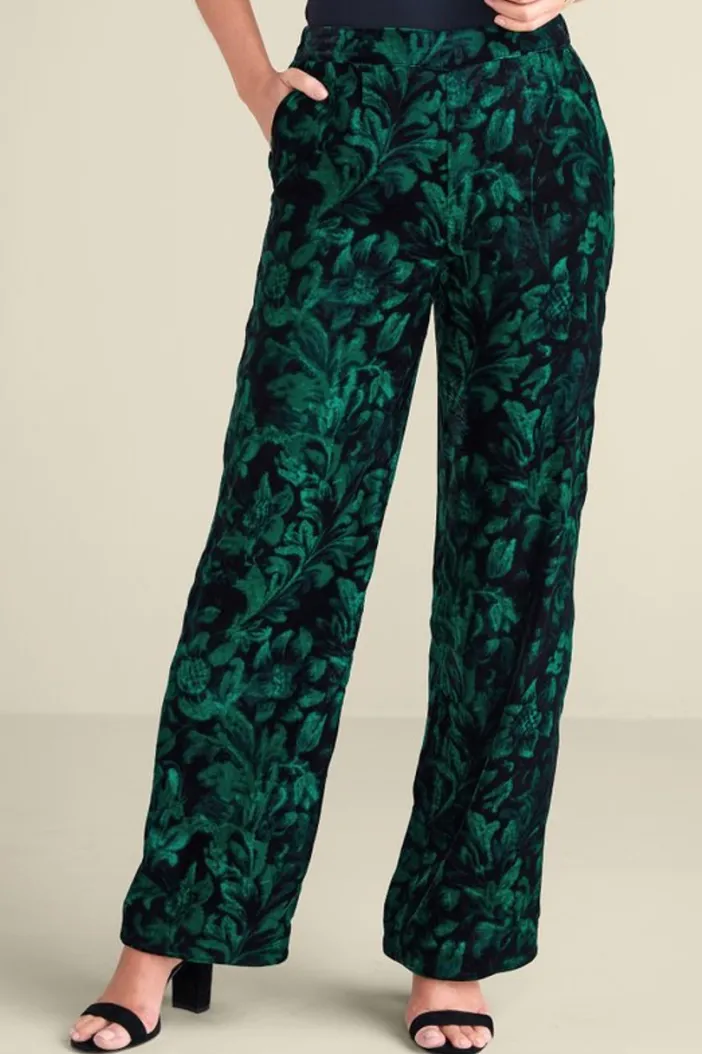Soft Surroundings Pants|Aria Velvet Wide Leg Pants