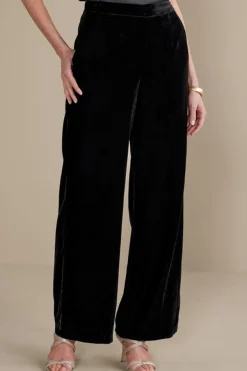 Soft Surroundings Pants|Aria Velvet Wide Leg Pants