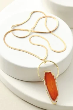 Soft Surroundings Jewelry|Necklaces|Arista Halo Pendant Necklace ScarletOrange