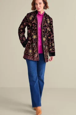 Soft Surroundings Jackets & Coats|Astrid Velvet Jacket Black