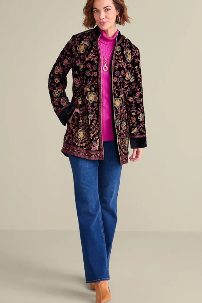 Soft Surroundings Jackets & Coats|Astrid Velvet Jacket Black