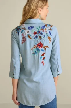 Soft Surroundings Tops|Tunics & Leggings|Aveline Tencel™ Tunic LightChambray