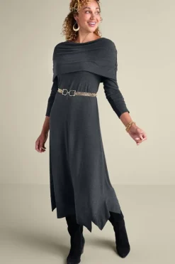 Soft Surroundings Dresses|B'call Knit Midi Dress CharcoalHeather