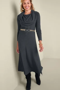 Soft Surroundings Dresses|B'call Knit Midi Dress CharcoalHeather