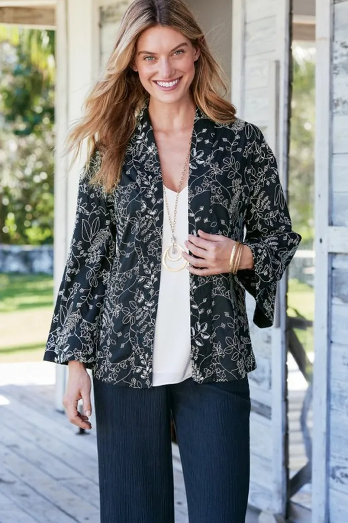 Soft Surroundings Toppers|Jackets & Coats|Beatrix Topper Black