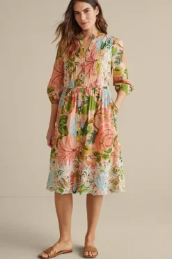 Soft Surroundings Dresses|Bellicia Embroidered Midi Dress MultiFloral