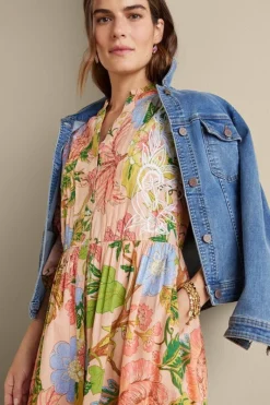 Soft Surroundings Dresses|Bellicia Embroidered Midi Dress MultiFloral