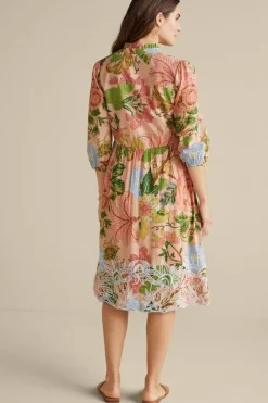 Soft Surroundings Dresses|Bellicia Embroidered Midi Dress MultiFloral