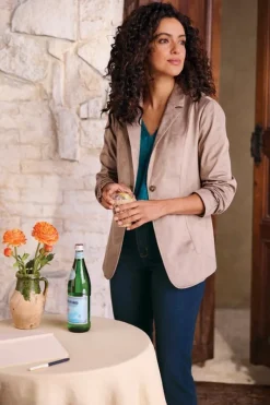 Soft Surroundings Toppers|Jackets & Coats|Breck Faux Suede Blazer Stone