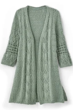 Soft Surroundings Tops|Sweaters & Cardigans|Calistoga Pointelle Cardigan GreenMilieu